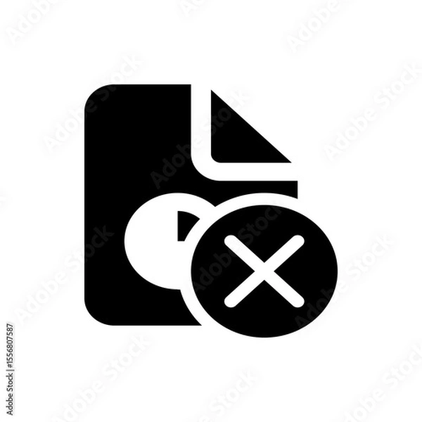 Obraz Black rectangle with rounded corners and a black circle with a white dash in the center icon design