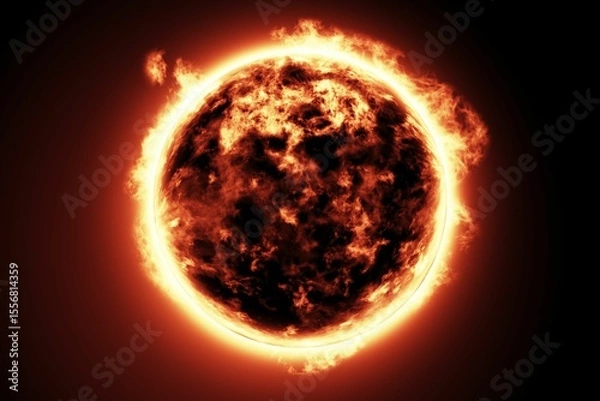 Obraz Large fire ball of the sun