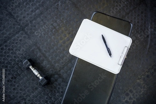 Fototapeta Overhead shot of note pad and pen