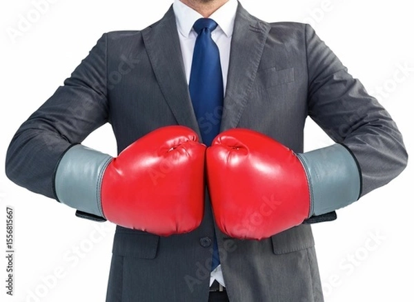 Obraz Businessman in with boxing gloves