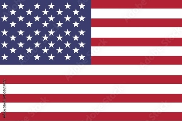 Fototapeta United States flag graphic is filling frame in flat design showing stripes and stars