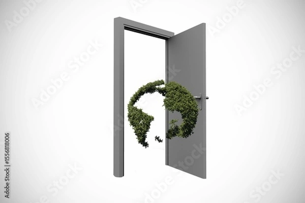 Obraz Topiary of globe at doorway