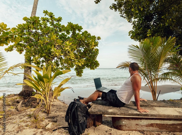 Fototapeta Times while I was in Southeast Asia and work on my tan while writing articles for clients.
