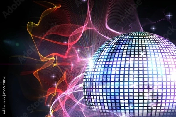 Obraz Digitally generated shiny disco ball