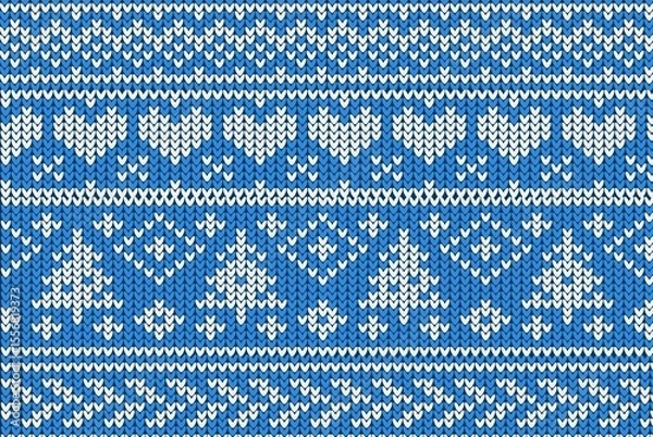Obraz Knitting Christmas vector background snowflakes
