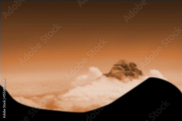Obraz Scenic view of silhouette mountain