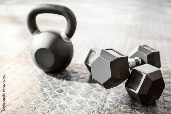 Obraz Weights on the studio floor