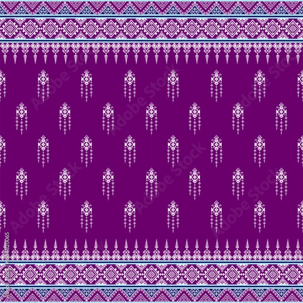 Obraz Seamless geometric patterns of the Southwestern tribes
A unique pattern of Thai silk, Thailand's famous woven fabric known for its luxurious touch and bright beauty.