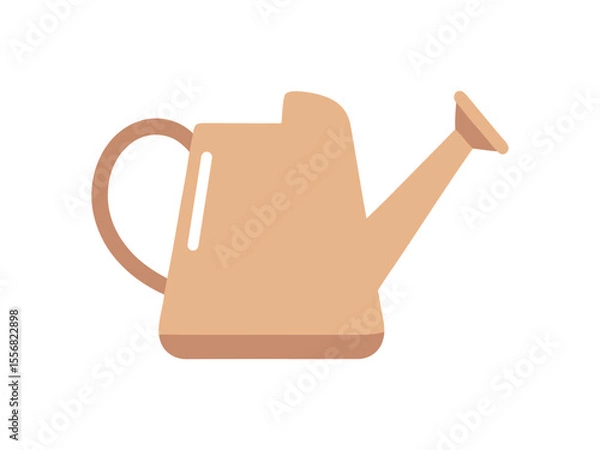Fototapeta Simple Flat Watering Can Isolated Design Element on White Background