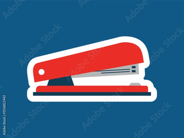 Fototapeta Modern Flat Design Stapler Illustration With Outline for Office Supply Icon