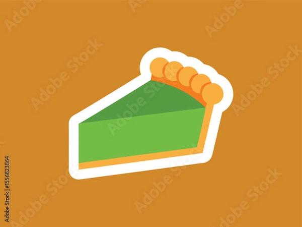 Fototapeta Minimalist Style Slice of Key Lime Pie Dessert Food Icon Graphic