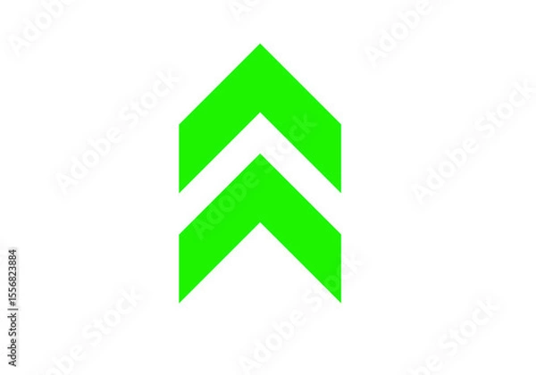 Fototapeta Green one arrow icon, Green color arrow indicator Symbol