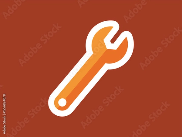 Fototapeta Simple Flat Style Wrench Mechanic Tool Isolated Design Illustration Element