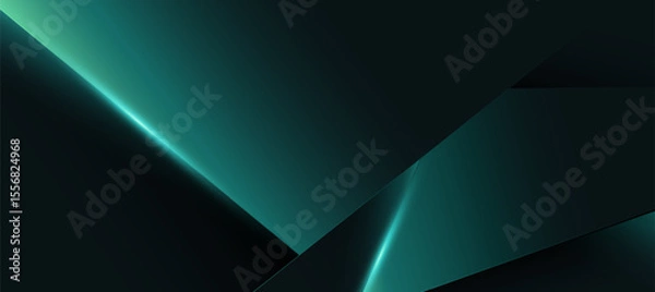 Fototapeta Modern abstract luxury banner, abstract green and black polygon elegant background vector for branding presentation or product ads bg