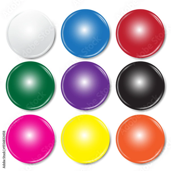 Obraz Realistic coloured badges