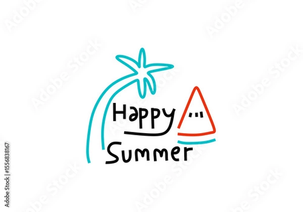 Fototapeta abstract illustrations, each depicting a unique aspect of summer and tropical themes.