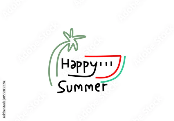 Fototapeta abstract illustrations, each depicting a unique aspect of summer and tropical themes.