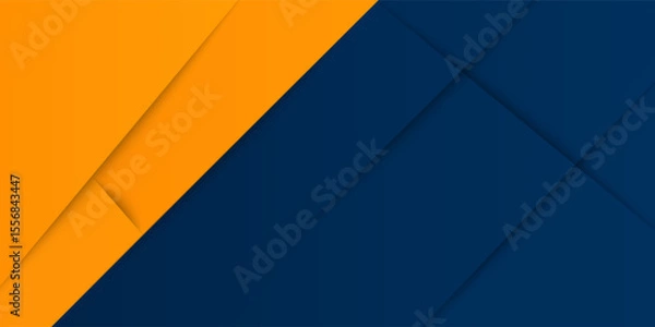 Obraz Abstract geometric dark blue and orange square theme overlap background for graphic design. Eps10 vector
