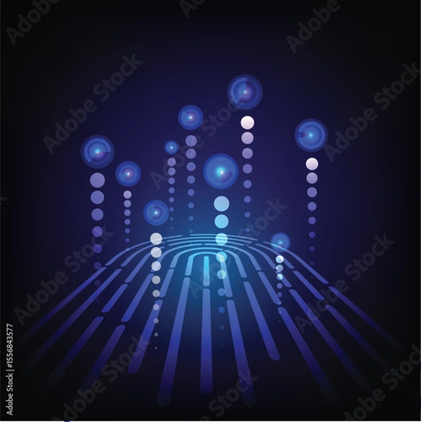 Fototapeta Fingerprint Technology Abstract Background