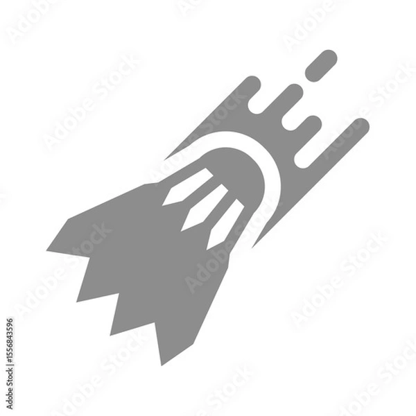 Fototapeta Fast shuttlecock with speed marks vector icon. Badminton shuttle flying in the air.