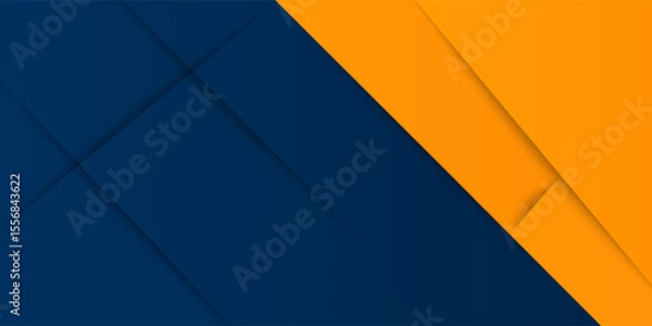 Obraz Abstract geometric dark blue and orange square theme overlap background for graphic design. Eps10 vector