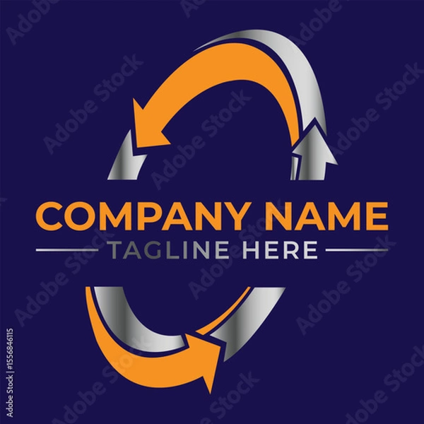 Obraz Dynamic Logo Design Featuring Arrows in a Circular Motion for a Modern and Innovative Company