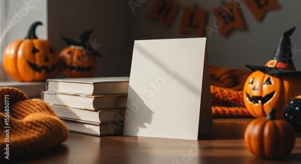 Fototapeta Spooky season reading nook invitation