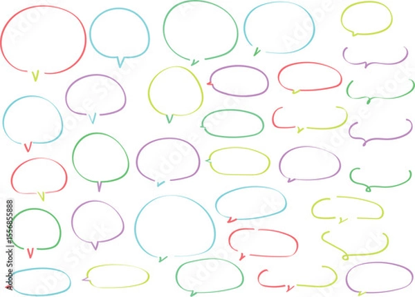 Fototapeta 丸いフキダシセット　カラー