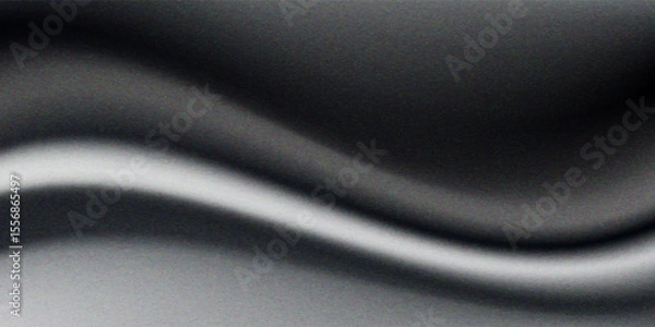 Obraz Black dark gray silver white wave abstract background for design. Light wave, wavy line. Ombre gradient. Noise rough grungy grain . eps10