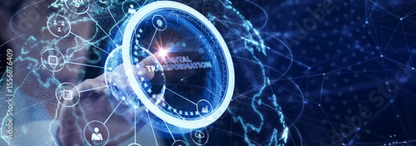 Obraz Concept of digitization of business processes and modern technology. Digital transformation.