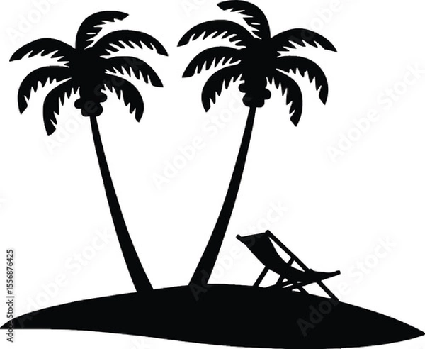 Obraz silhouette palm tree vector images