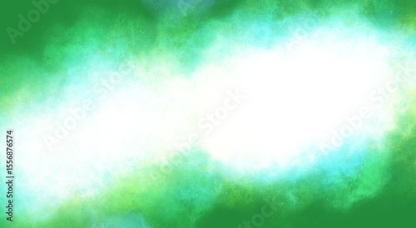 Fototapeta Green fade smokey with transparent background with text space in the middle
