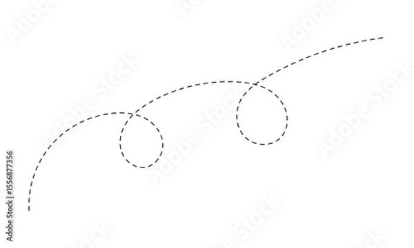 Fototapeta Dashed Squiggly Line vector icon isolated on transparent background. EPS 10