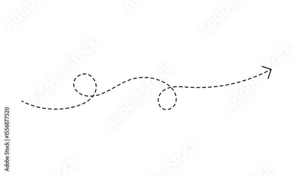 Fototapeta squiggle line arrows. Simple line hand drawn curved vector arrows, loopy line vector icon isolated on transparent background. EPS 10	