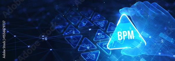 Fototapeta BPM Business process management system technology concept. 3d illustration