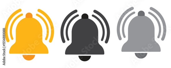 Fototapeta Notification bell icon. Incoming inbox message. New message notification icons collection. Alarm symbol. Stock vector.