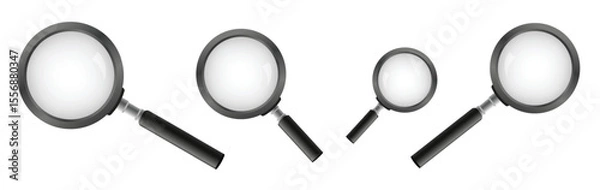 Fototapeta Search icon vector. Magnifying glass with Transparent Background. Magnifier, big tool instrument. Magnifier loupe search.