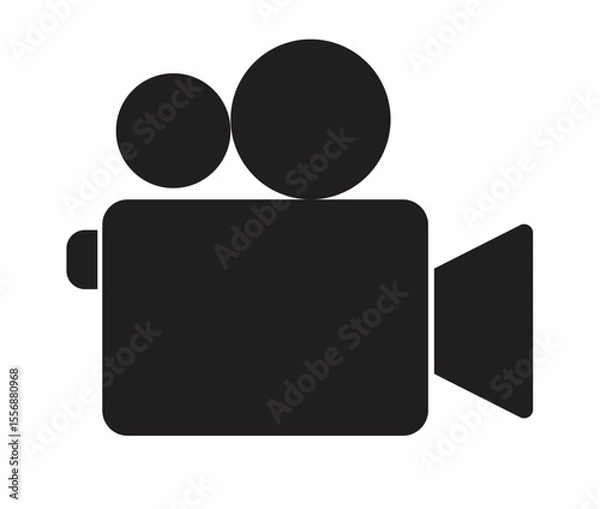 Fototapeta Video camera icon flat illustration of vector icon on white background.