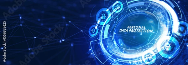 Fototapeta Data protection privacy concept. Personal data protection. 3d illustration