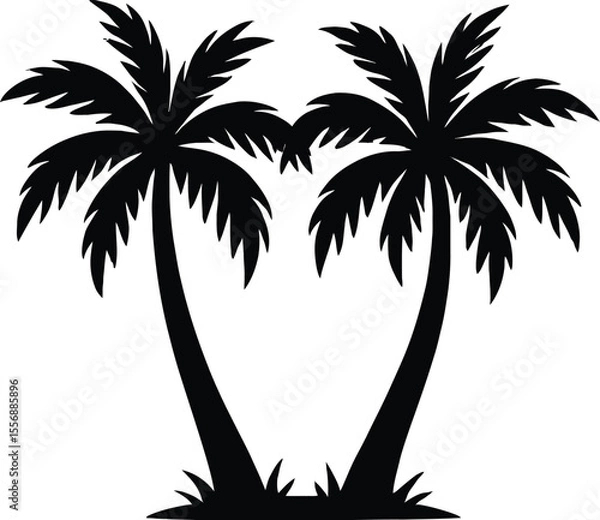 Obraz Abstract Plum Tree Silhouette Vector
