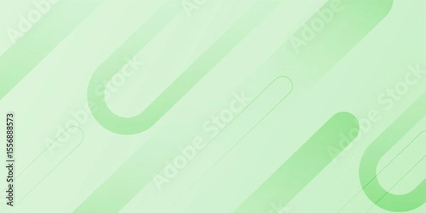Fototapeta White abstract wide banner background with green geometric shapes. Minimal geometric. Modern futuristic concept. Suit for cover, header, business, presentation