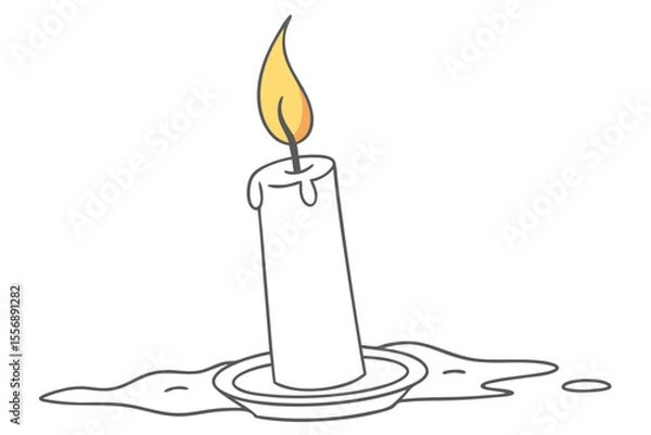 Fototapeta Candle Flame Flickering Minimalist Design Art