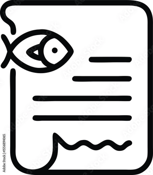 Obraz Fishing License Permit Document Vector