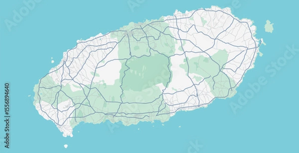 Obraz Layered editable vector illustration outline of Jeju Island,South Korea.