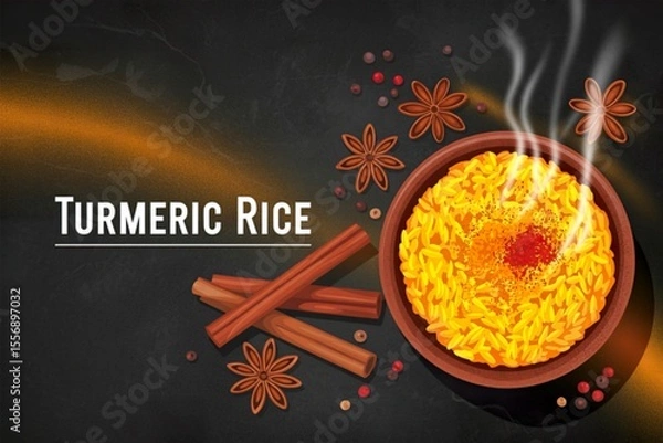 Obraz Aromatic turmeric rice with spices