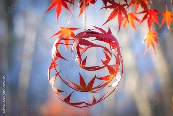 Obraz Autumn maple leaf sphere hanging ornament