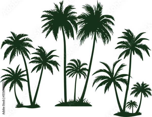 Obraz Plum Tree Silhouette Vector