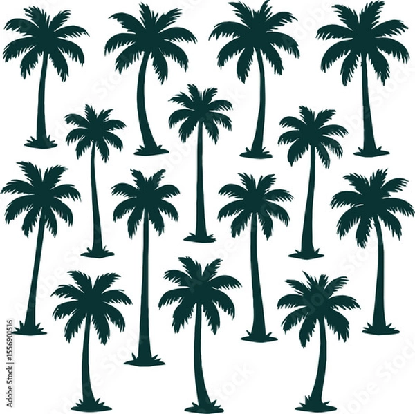 Obraz Silhouette Nature Mix Vector Trees