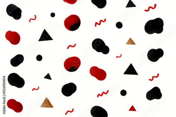 Fototapeta 赤と黒の抽象パターン – シンプルで華やかな幾何学デザイン








