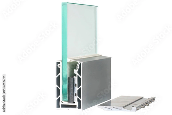 Fototapeta Innovative design of a modern window frame showcasing sleek materials and functionality. Isolated on white background.
